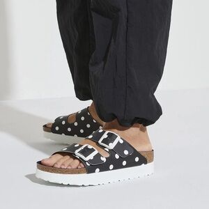 Birkenstock Papillo Arizona Platform Black & White Dots, SZ 41 (Women’s 10) EUC